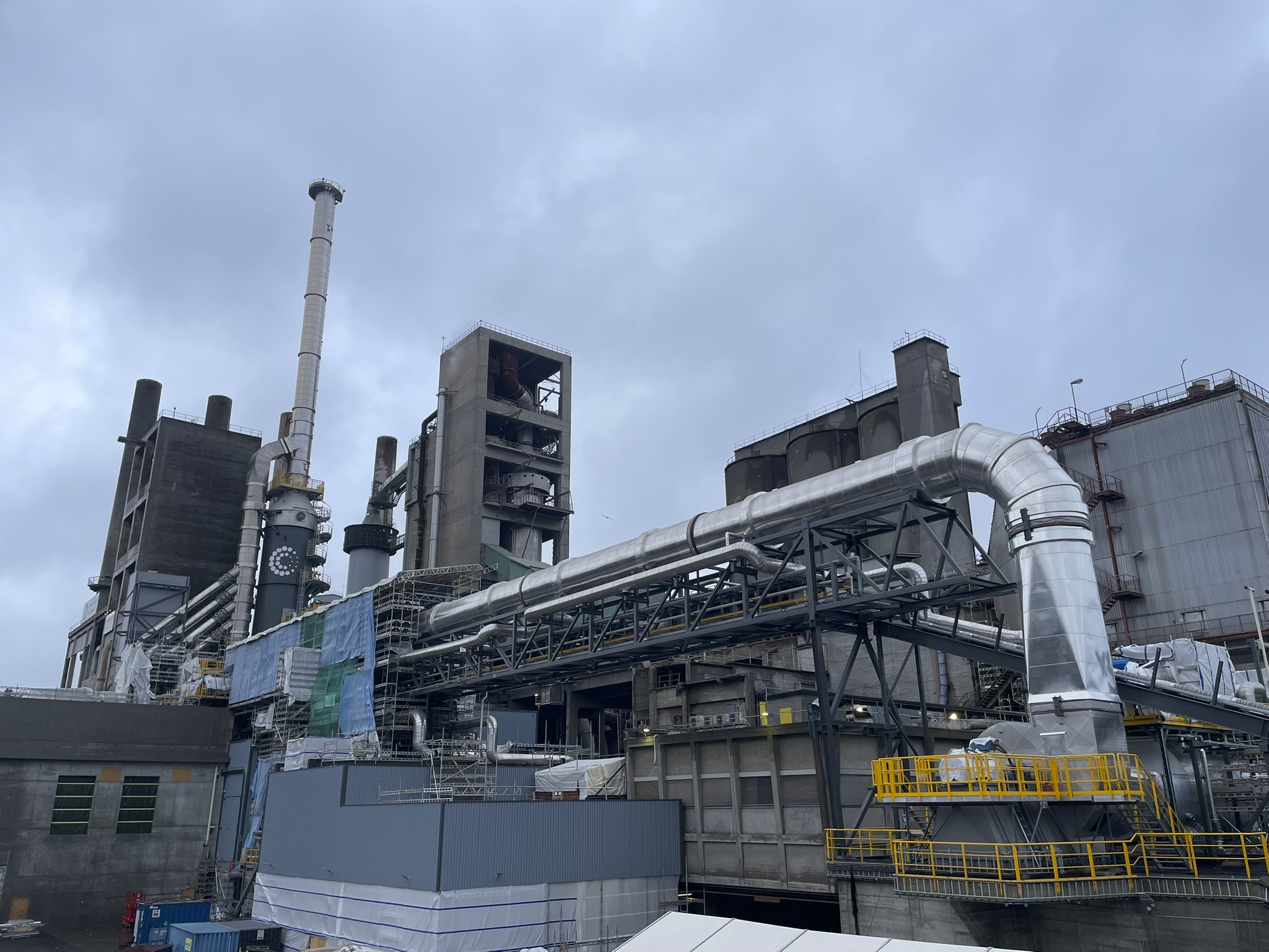 Équipements de captage du CO₂ à la cimenterie de Brevik